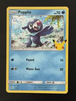 Pokemon Popplio 23/25 McDonald's 25th Anniversary Card Holo 2021 - Image 1