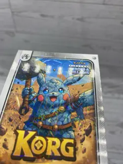 Pikachu as Korg #77 Lazer Holo Marvel Heroes & Villains (Non-Pokemon Fan Art) - Image 4