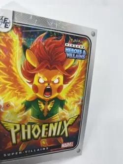 Pikachu as Phoenix #51 Lazer Holo Marvel Heroes & Villains (Non-Pokemon Fan Art) - Image 2