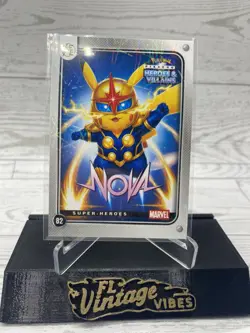 Pikachu as Nova #82 Lazer Holo Marvel Heroes & Villains (Non-Pokemon Fan Art) - Image 1