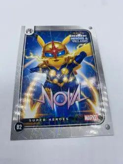 Pikachu as Nova #82 Lazer Holo Marvel Heroes & Villains (Non-Pokemon Fan Art) - Image 5