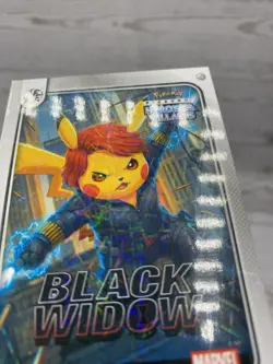 Pikachu as Black Widow Lazer Holo Marvel Heroes & Villains Non-Pokemon Fan Art - Image 4