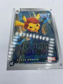 Pikachu as Black Widow Lazer Holo Marvel Heroes & Villains Non-Pokemon Fan Art - Image 5