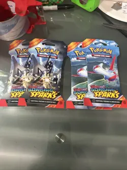 Pokemon Surging Sparks - Sleeved Booster Pack -LOT of 4 - New - Image 1