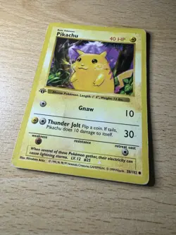 Pokemon Pikachu Yellow Cheeks 1st Edition Shadowless Common Card 58/102 Base Set - Image 3