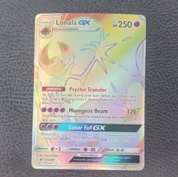 Pokemon 2017 SM Base Set Lunala GX 153/149 Secret Rare Full Art Holo 250 HP - Image 1