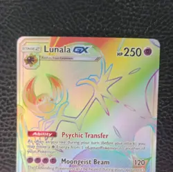 Pokemon 2017 SM Base Set Lunala GX 153/149 Secret Rare Full Art Holo 250 HP - Image 2