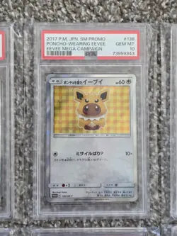2017 Pokemon Poncho Wearing Eevee RARE COMPLETE PSA 10 LOT SET Japanese Promo - Image 3