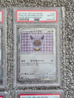 2017 Pokemon Poncho Wearing Eevee RARE COMPLETE PSA 10 LOT SET Japanese Promo - Image 5