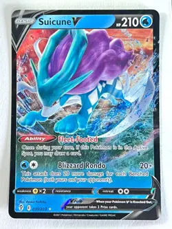 Suicune V 031/203 Ultra Rare Evolving Skies Pokemon TCG Pack Fresh Near Mint NM - Image 1