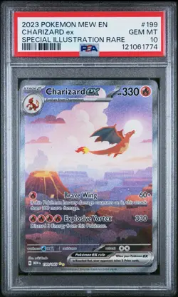 2023 POKEMON MEW EN-151 SPECIAL ILLUSTRATION RARE #199 CHARIZARD EX PSA 10 - Image 1