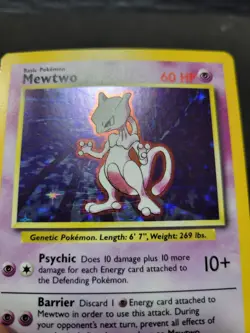 LP+ Base Mewtwo Holo Card 10/102 Pokemon TCG - Image 5
