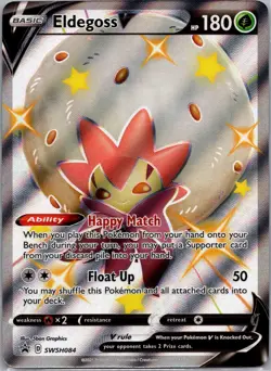 Eldegoss V SWSH084 2021 Pokemon Black Star Promo Card Full Art NM - Image 1