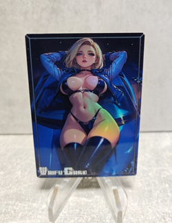 Android 18 Trading Card Waifu Goddess Story Anime Girl holo Karte Manga Full Art - Image 1