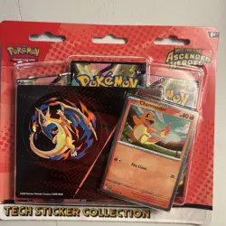 Pokemon Ascended Heroes Tech Sticker Collection Charmander Mega Evolution - Image 1