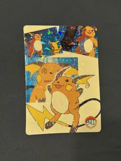 POKEMON POCKET MONSTERS VENDING PRISM STICKER 342 RAICHU PIKACHU - Image 1