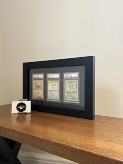 Frame Display for 3 Graded Cards – PSA, CGC, ACE, MGC, Pokemon, & TCG Slabs ✨ - Image 1