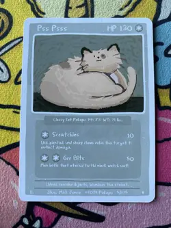 Pokepu - Pss Psss (Persian) - Derpy Pokemon Parody / Fan Art Card - Image 1