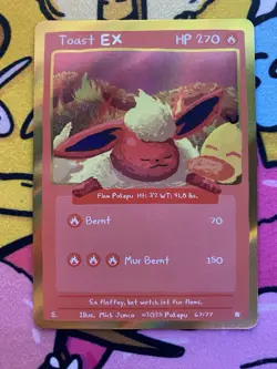 Pokepu - Toast EX (Flareon) 67/77 - Derpy Pokemon Parody / Fan Art Card - Image 1