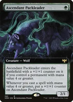 1x Ascendant Packleader - Extended Art NM Eng MTG - Crimson Vow - Image 1