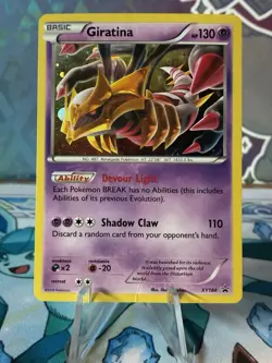 Pokemon Giratina TCG XY184 Holo Rare Black Star Promo 2016 LP Condition Damage - Image 1