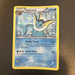 2013 Pokemon TCG Vaporeon Holo Rare #BW89 - Black and White Promo - SWIRL - NM - Image 1