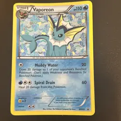 2013 Pokemon TCG Vaporeon Holo Rare #BW89 - Black and White Promo - SWIRL - NM - Image 2