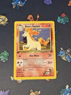 Pokemon Card Blaine’s Rapidash 33/132 Gym Challenge FIRST EDITION - (NM-) - Image 1