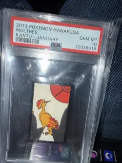 Pokemon Moltres Hanafuda Kanto January PSA 10 Gem Mint - Image 1