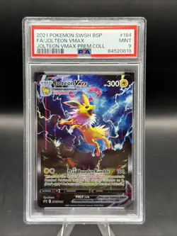 2021 Pokemon Jolteon Premium Collection Jolteon VMAX BSP SWSH184 PSA 9 - Image 1