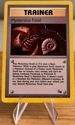 Mysterious Fossil Trainer Card Pokemon Non-Holo NM 62/62 Common Fossil Set 1999 - Image 1