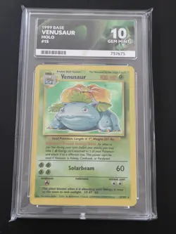 Pokemon Base Set 1999 Venusaur Holo 15 ACE 10 GEM MINT POP 1 - Image 1