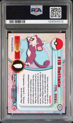 2000 TOPPS CHROME POKEMON T.V. #19 RATTATA PSA 10 - Image 2
