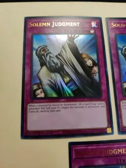 3x Solemn Judgment RA02-EN075 Ultra Rare 1st Edition NM YuGiOh! - Image 2