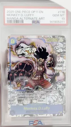 PSA 10 Monkey D. Luffy Snake Man OP11-118 Manga Alt Art Secret Rare One Piece - Image 2