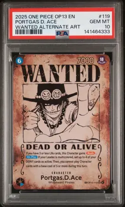 2025 ONE PIECE CARRYING ON HIS WILL WANTED ALT ART PORTGAS D. ACE PSA 10 - Image 1