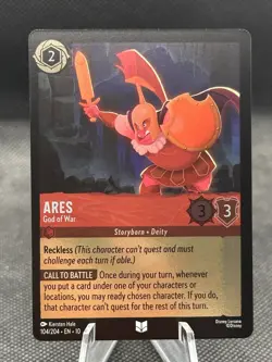 Disney Lorcana Whispers in the Well Ares-God of War Cold Foil 104/204 NM - Image 1