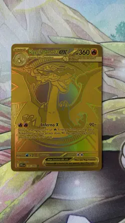 Mega Charizard X ex 130/094 Phantasmal Flames Gold Hyper Rare Pokemon Card MINT - Image 1