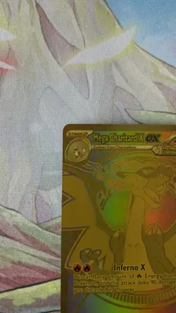 Mega Charizard X ex 130/094 Phantasmal Flames Gold Hyper Rare Pokemon Card MINT - Image 3