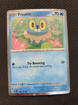 Froakie 056/197 Cosmo Holo Pokemon Card - S&V Obsidian Flames set - NM - Image 1