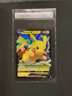 Pokemon Pikachu v TCG Oversized Promo Card SWSH061 Holo Shining Fates CGC 10 Gem - Image 1