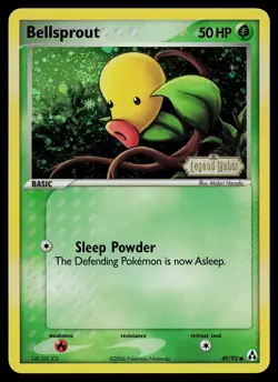 Pokemon Card - Bellsprout Legend Maker 49/92 Common Reverse Holo Stamped - Image 1
