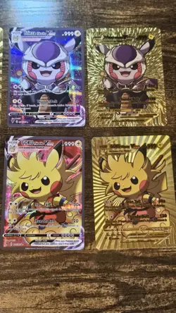 8 FAN ART Pikachu Cosplay Cards Dragon Ball Goku, Frieza - Image 2