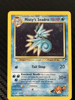 Misty's Seadra (Pre-Release) Gym Challenge Holo No. 9/132 Pokemon Card - Image 1