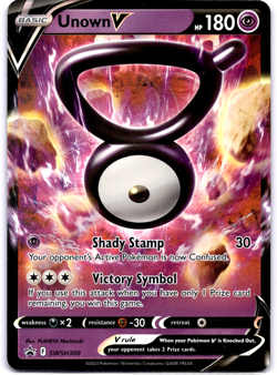 Pokemon TCG Unown V SWSH300 SWSH: Sword & Shield Promo Cards Holo Rare Near Mint - Image 1