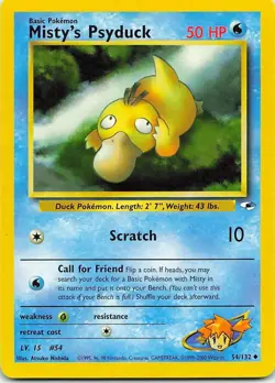 Misty's Psyduck 54/132 Gym Heroes Uncommon LP Pokemon TCG - Image 1