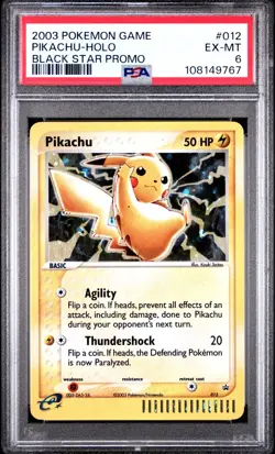 Pikachu | 2003 Pokemon BLACK STAR PROMO 012 -HOLO PSA 6 - Image 1