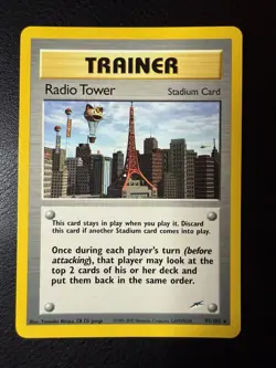2002 Pokemon - Radio Tower #95/105 - Neo Destiny Unlimited - Trainer - Rare LP+ - Image 1