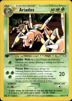 Vintage Wotc Pokemon Ariados 1st ed Neo Genesis 027/111 Mild Play MP - Image 1