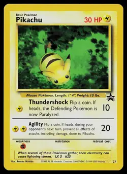 Pokemon Card Pikachu #27 WoTC Promo Black Star - Image 1